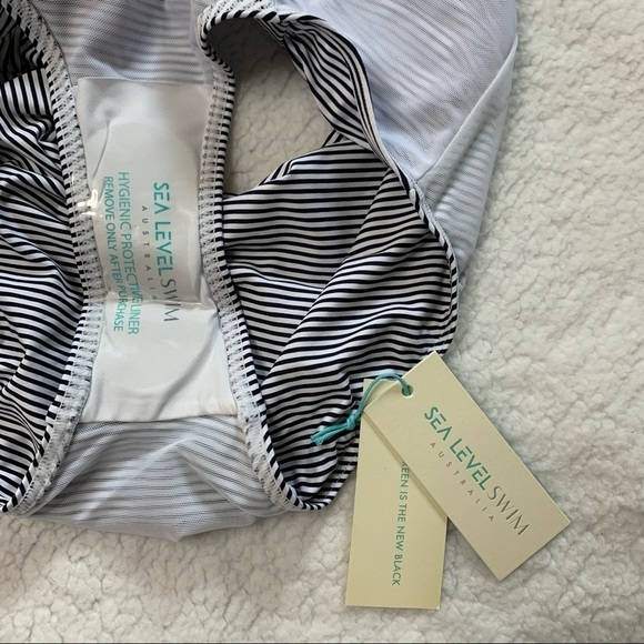 Sea Level Swim Australia NWT Positano Stripe High Waist Gathered Side Pant Size4 - Picture 7 of 16